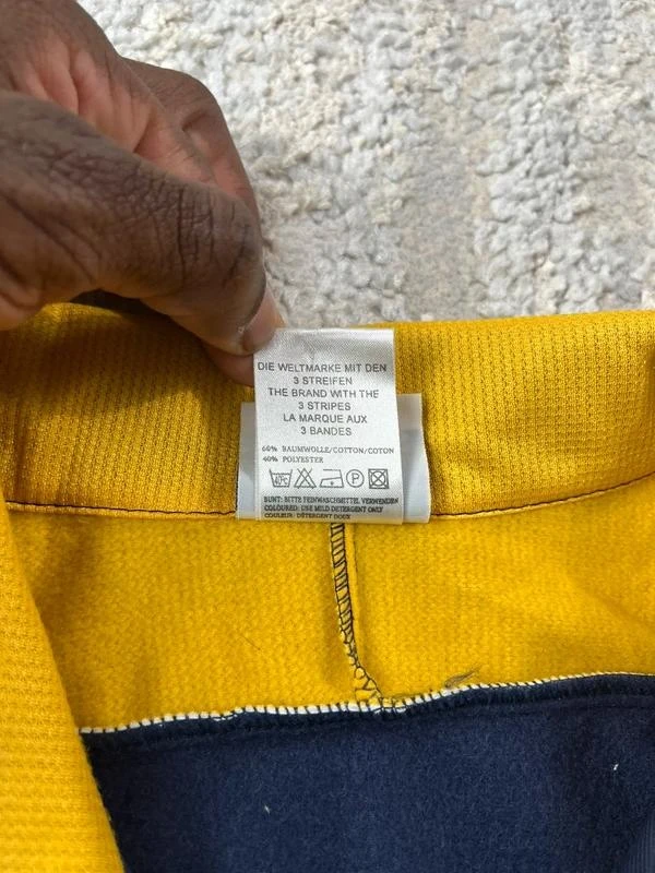 Vintage 90s adidas geborduurd logo marineblauw & geel ritssluiting trackjack maat – photo 10